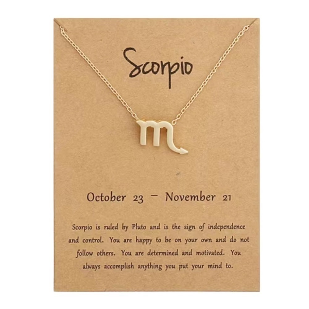 SCORPIO Zodiac Symbol Gold Necklace